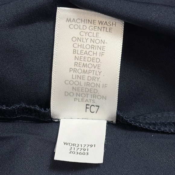 J Jill Pleated Back Shirt Dress Size M Navy Minimalist Blue Collared Button NWT - Picture 7 of 13